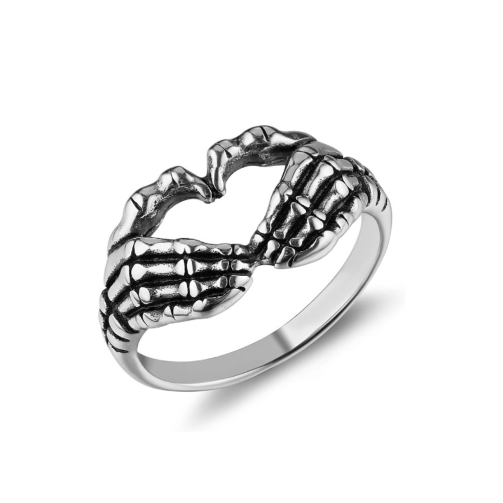 18k Skull Love Ring Luxurious Gold Steel